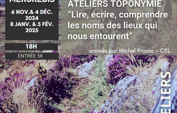 Atelier de toponymie Du 6/11/2024 au 5/2/2025